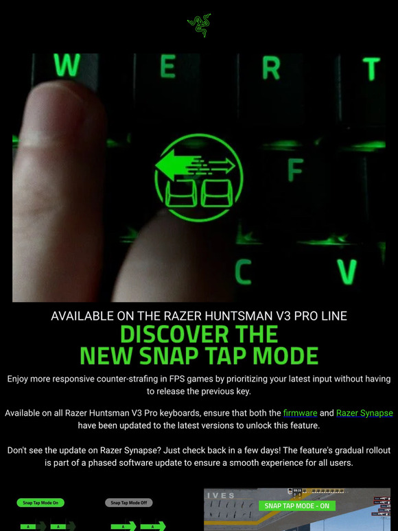 Razer: ⌨️ Razer Huntsman V3 Pro: New Snap Tap Mode | Milled