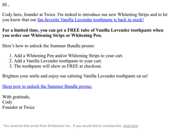 Unlock Your Free Vanilla Lavender Toothpaste 🤝