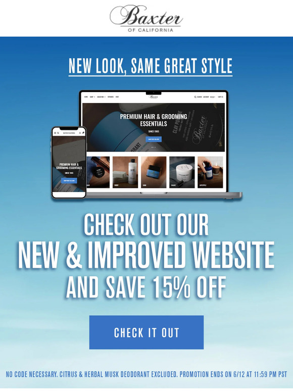 Baxter Of California Email Newsletters Shop Sales, Discounts, and