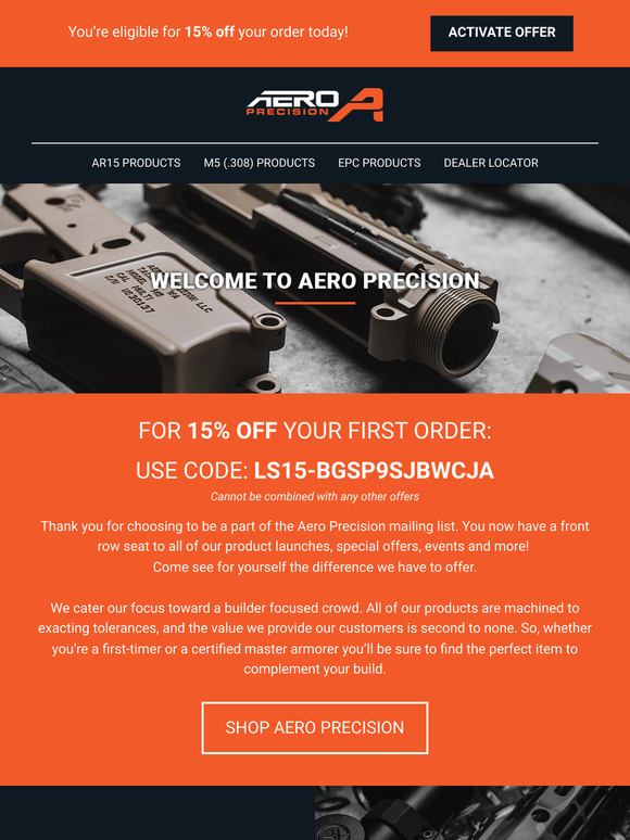 aero precision 👋 Thank you for subscribing! Your 15 off code is