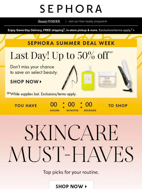 Ends TODAY: up to 50% off select beauty