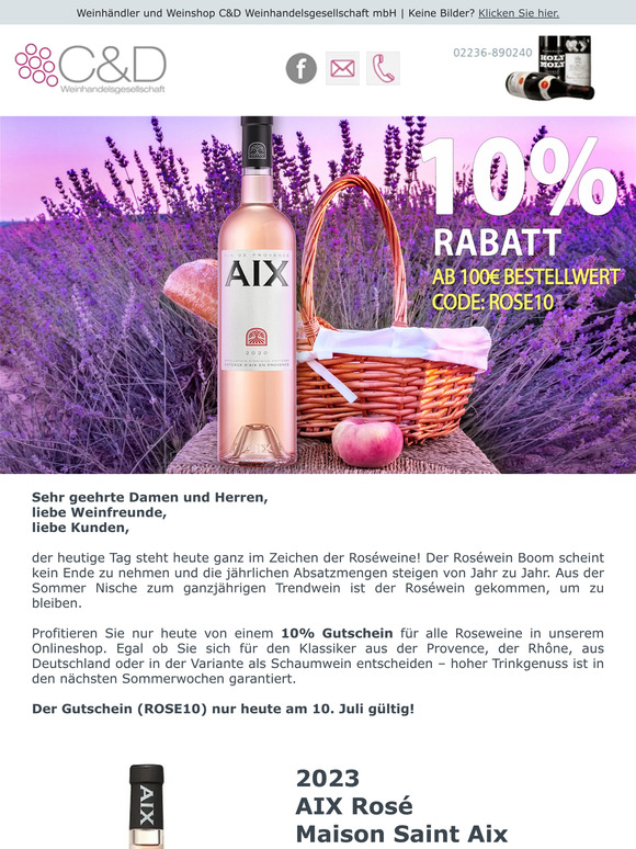 Nur heute: 10% Rabatt auf alle Roseweine!
