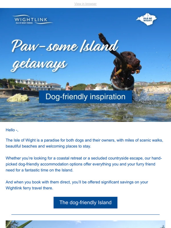 Save on dog-friendly IOW stays