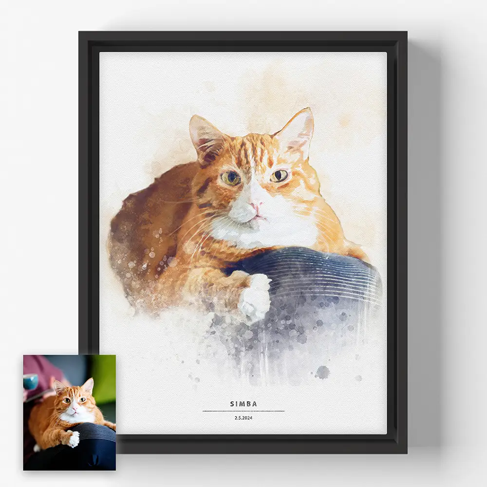 Image of Watercolor Pet Portraits on Vertical Canvas