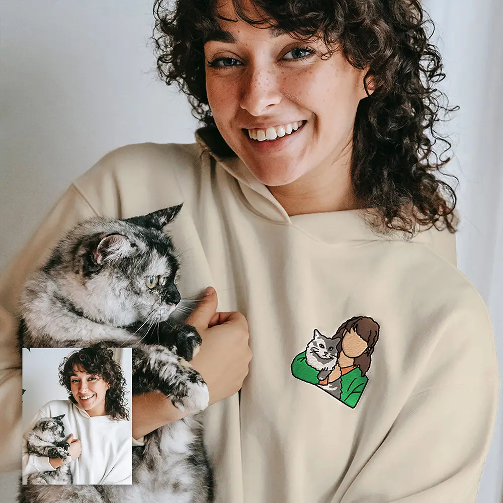 Image of Pet Pic - Custom Colored Embroidery Hoodie