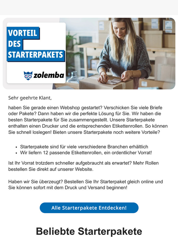 Sparen Sie Geld mit den Zolemba-Starterpaketen