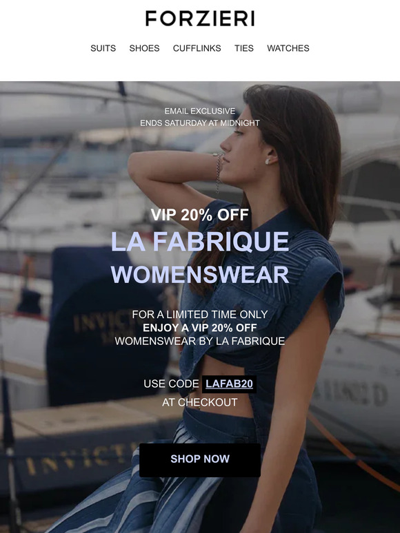 👚 Limited time only! 20% Off La Fabrique Womenswear