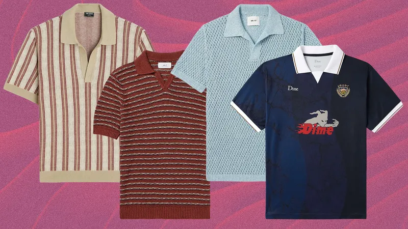 Four button-less polo shirts ready-made for summer 2024. 