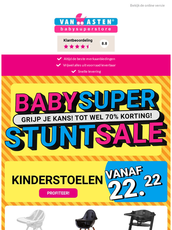 Kinderstoelen al v.a. €22.22