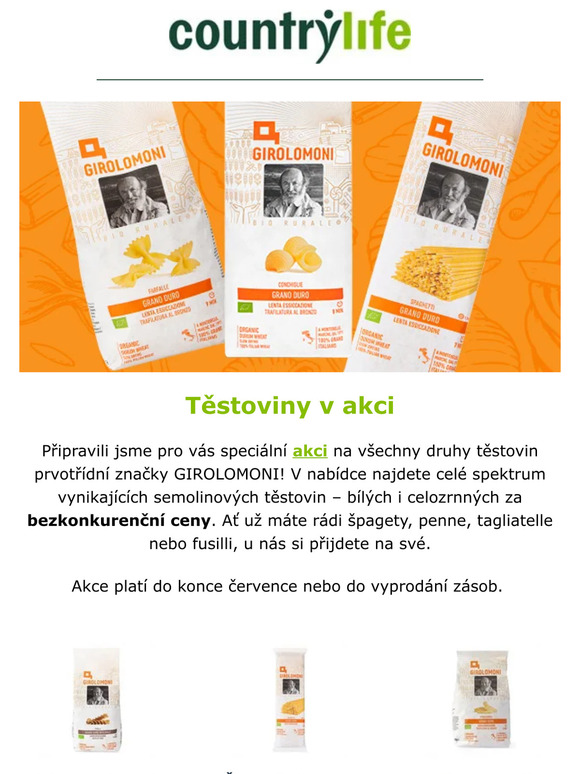 Těstoviny v akci • Kód na slevu • Recepty, které si zamilujete!