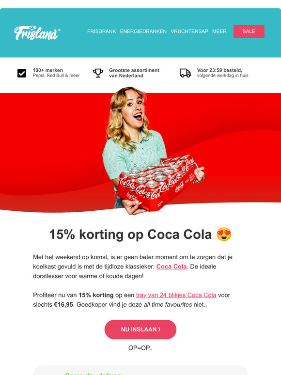 Coca Cola voor een prikkie: 15% korting! ✨