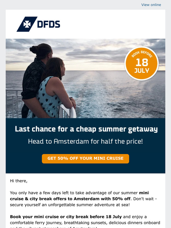 LAST CHANCE to book our summer deal! ⛴️😎