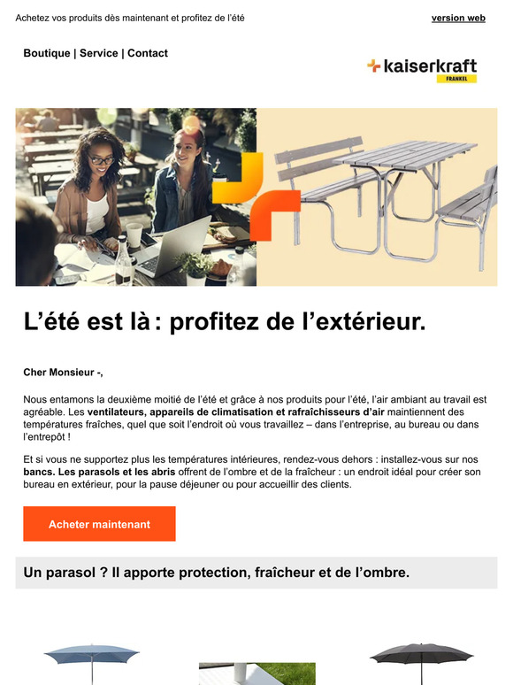 Des produits pour se rafraîchir au travail