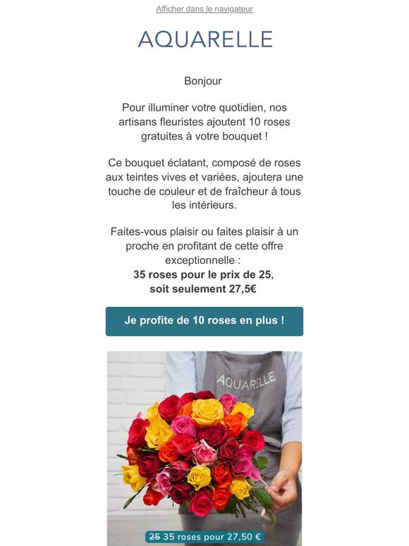 10 roses offertes dans votre bouquet 🌹