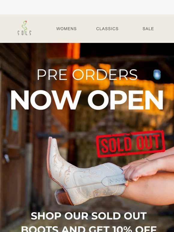 Secure Your Pair Now! 🤠 Pre Order our SOLD OUT cowboy boots