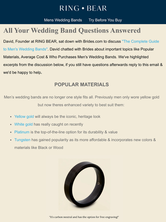 Guide to Men's Wedding Bands