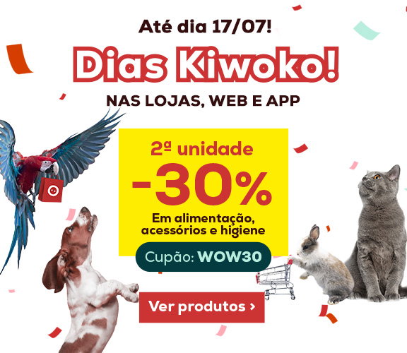  30% na 2ª unidade em alimentação, higiene e acessórios