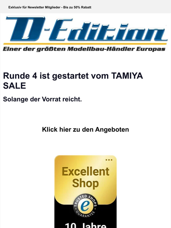 TAMIYA 4 Tages SALE 📣 6 Top Angebote ⭐ Runde 4 ist gestartet