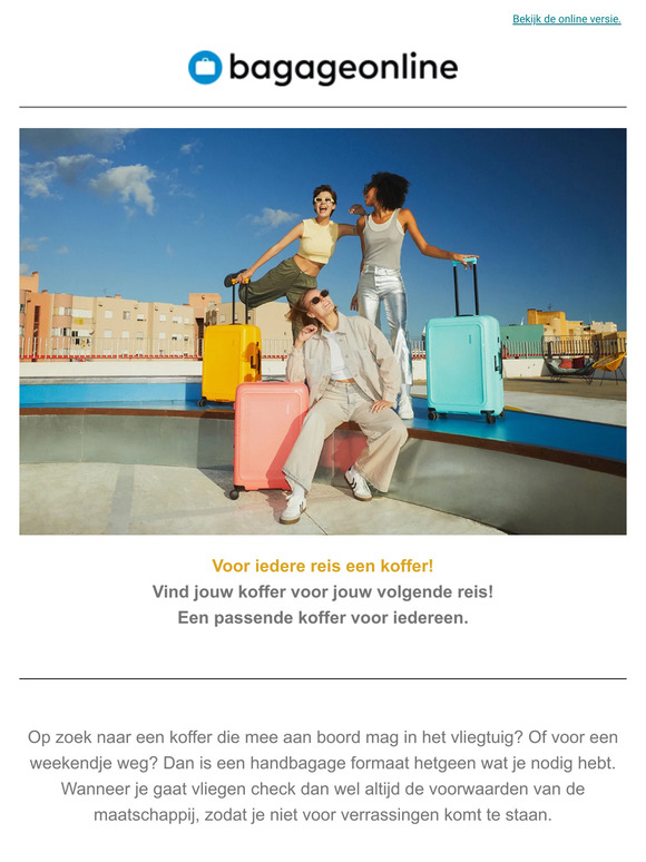 Voor iedere reis een koffer.☀️
