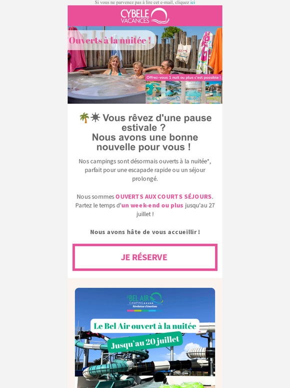 🌴☀ Profitez d'une nuit en camping cet été !