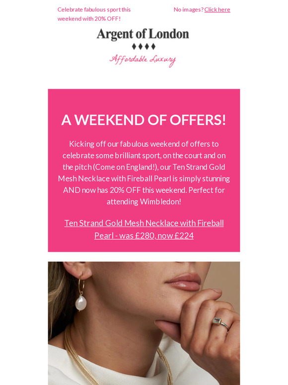 20% OFF stunning jewellery this weekend!