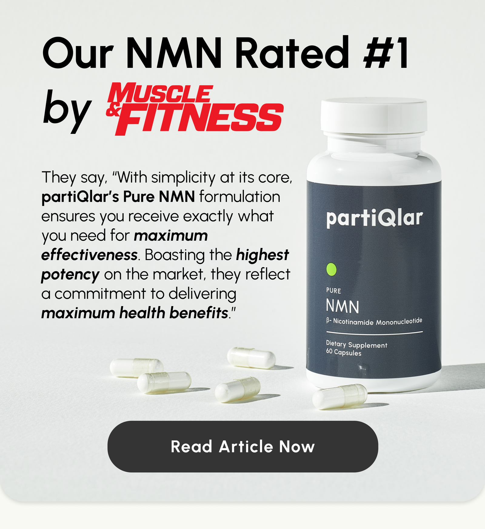 Our NMN Rated #1 by muscle&fitness