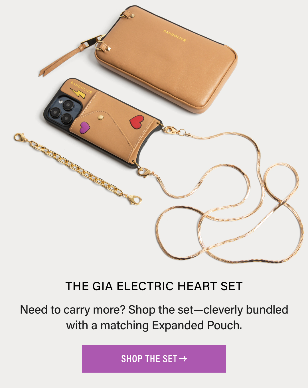 ★追跡&関税込【BANDOLIER】GIA ELECTRIC SET HEART/TAN/GOLD Bandolier: New Arrival: The Gia Electric Heart Set | Milled