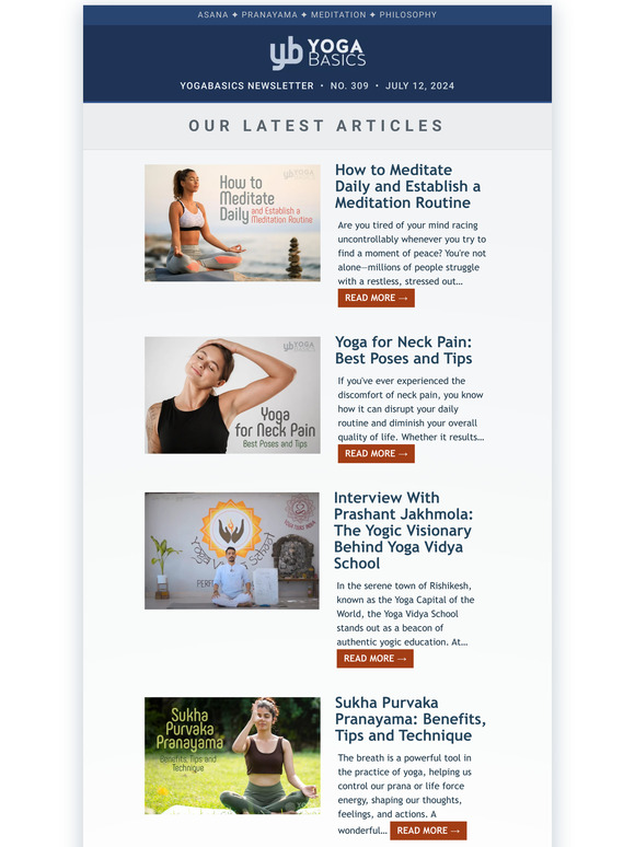 Yoga Basics News #309 • JULY 12, 2024