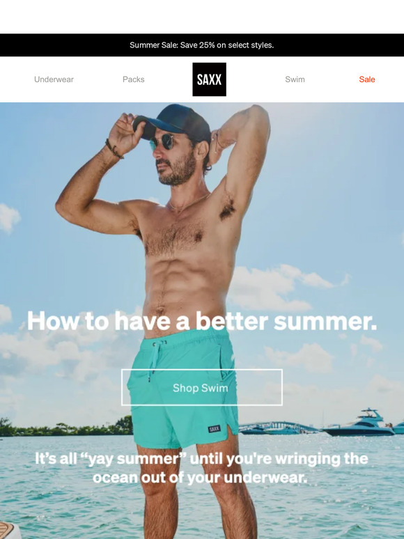 SAXX Underwear Email Newsletters Shop Sales, Discounts, and Coupon Codes