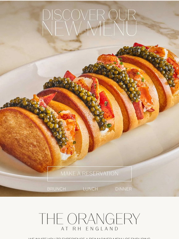 RH: Discover Our New Menu at The Orangery, RH England | Milled
