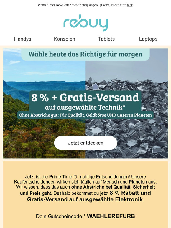 [RABATT] Wähle heute das Richtige für morgen 🌍♻️