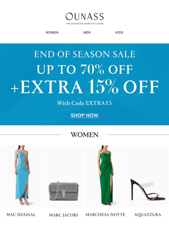 Up to 70% Off + EXTRA15