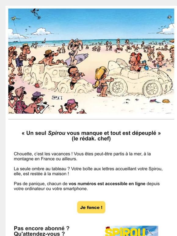 Profitez de la lecture en ligne gratuite du journal Spirou cet été!