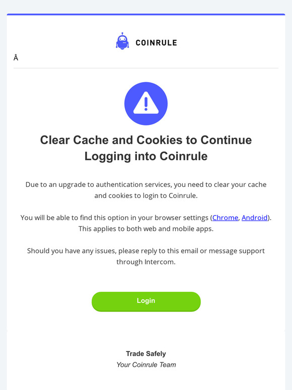 [Action Required] Clear Cache and Cookies