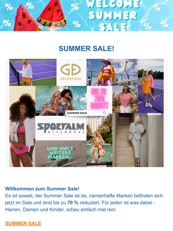 WELCOME SUMMER SALE! Bis zu 70% Rabatt!