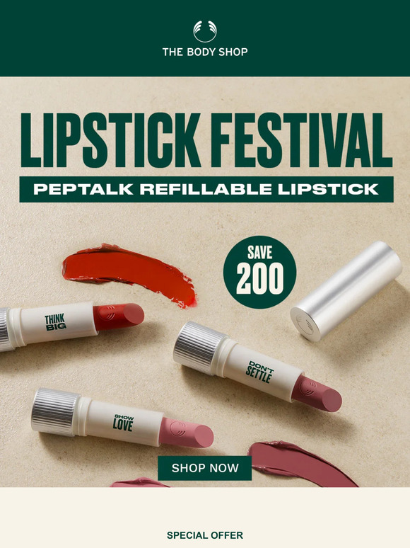 It's LIPSTICK FESTIVAL! Get Ready to Pucker Up with our Peptalk Refillable Lipstick 💋