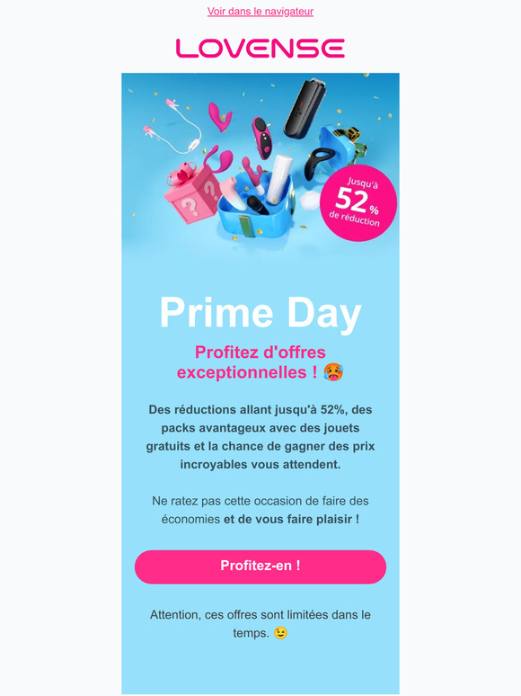 Offres Prime Day - Jusqu'à 52% de réduction