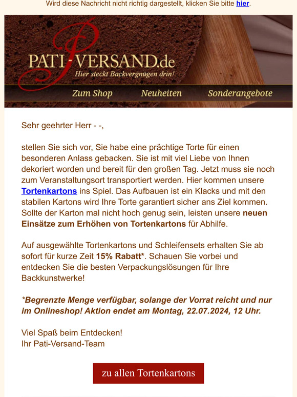 Perfekter Halt für jede Torte - Unsere Tortenkartons