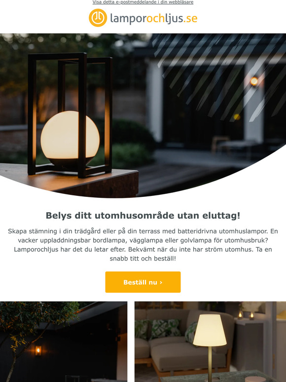 Alltid ljus med uppladdningsbara utomhuslampor