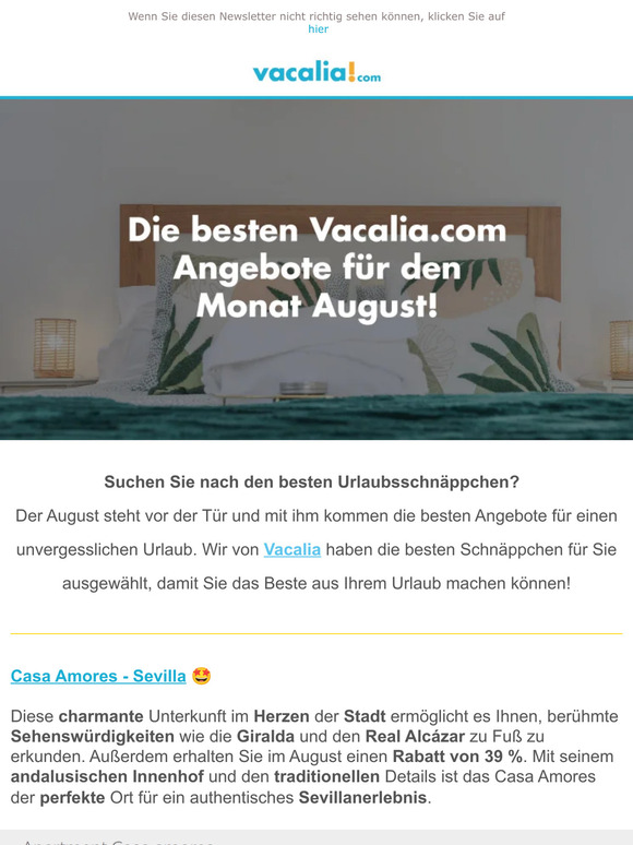 Entdecken Sie die besten Vacalia.com Schnäppchen im August! 🤩