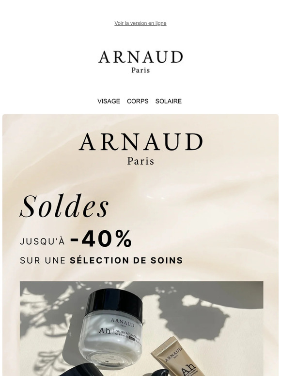 SOLDES 💛 Jusqu'à -40% sur une sélection de soins Arnaud Paris !