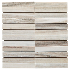 White-gray marble stacked mosaic product image.