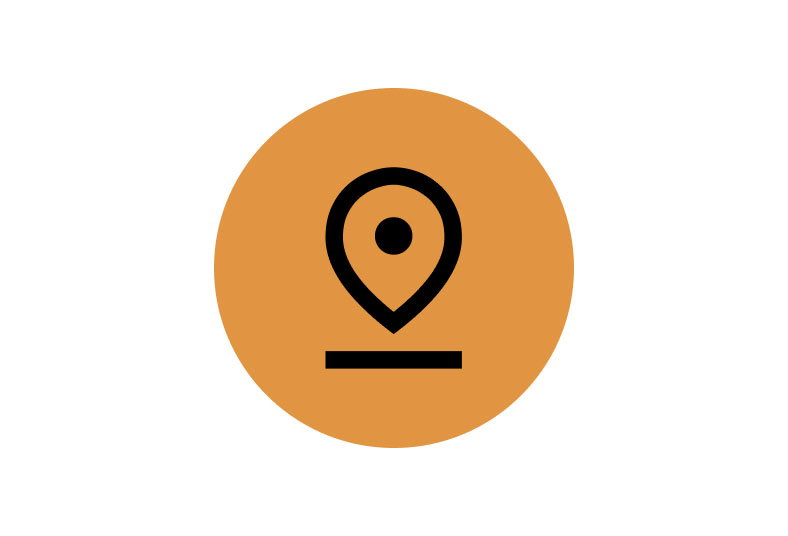 Image of a map pin, linking to the store locator
