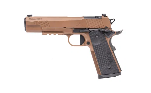 Sig Sauer 1911 X-Series 45 ACP, 5" Barrel, Coyote Tan, G10 Grips, Optics Ready, 8rd