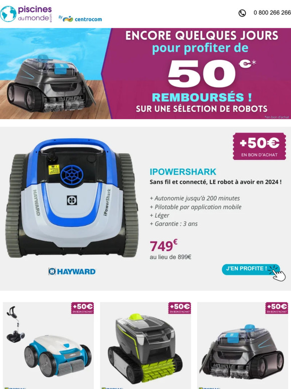 Encore quelques jours pour profiter de 50€ en bon d’achat sur une sélection de robots !