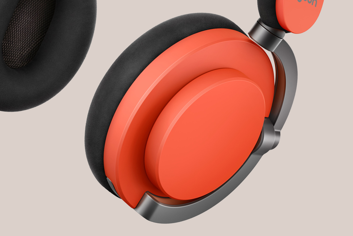 Dyson OnTrac headphones in Ceramic Cinnabar.