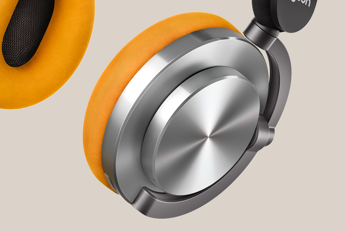 Dyson OnTrac headphones in CNC Aluminium.