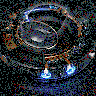A cut-out of the Dyson OnTrac headphones.