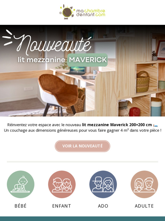 🌟 Gagnez de la place avec notre nouveau lit mezzanine 200x200 !