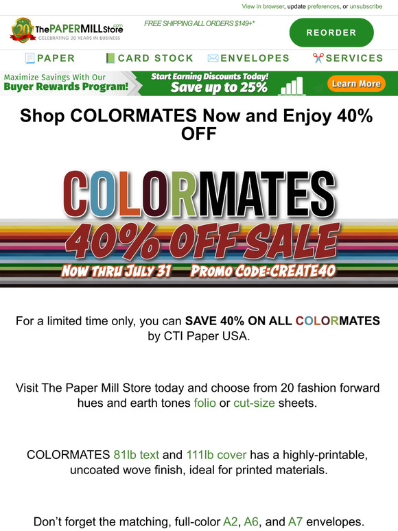 🟥🟧🟨Bold Colors, Big Savings - 40% Off COLORMATES!